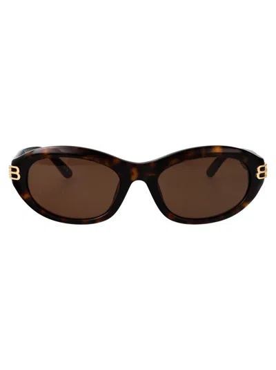 Balenciaga Round Sunglasses Bb0434 Sk 002 In Brown
