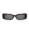 Balenciaga Grey Rectangular Ladies Sunglasses Bb0096s 002 51 In Brown