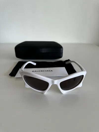Pre-owned Balenciaga Sunglasses Glasses Womens Mens Bb0229s 004 Bat White