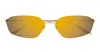 Balenciaga Gold Mercury Rectangular Metal Sunglasses In Gold