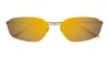 Balenciaga Gold Mercury Rectangular Metal Sunglasses In Gold
