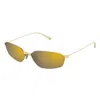 Balenciaga Gold Mercury Rectangular Metal Sunglasses In Gold