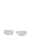 Balenciaga Gossip Rectangular Sunglasses In Gold