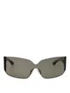 Balenciaga Brown-brown-brown Nylon Sunglasses In Gray