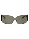 Balenciaga Wraparound Square Frame Sunglasses In Green