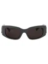 Balenciaga Grey Rectangular Ladies Sunglasses Bb0096s 001 51 In Grey-grey-grey