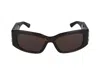 Balenciaga Grey Rectangular Ladies Sunglasses Bb0321s 001 57 In Havana Havana Brown