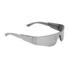 Balenciaga Silver Mono Rectangle Sunglasses In Gray