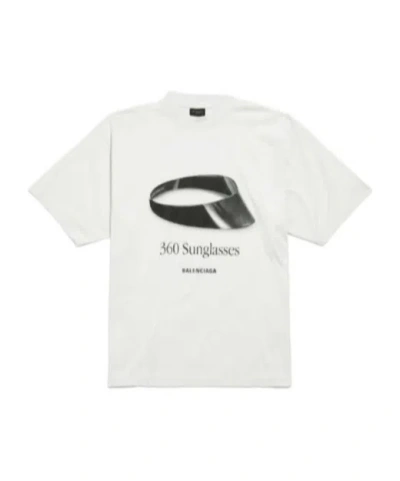 Balenciaga Sunglasses Pattern T-shirt In White