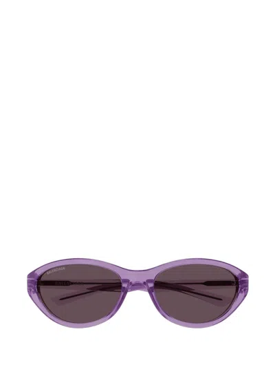 Balenciaga Oval-frame Sunglasses In Purple