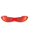 Balenciaga Blade Rectangular Sunglasses In Red-red-red