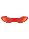 Balenciaga Blade Rectangular Sunglasses In Red-red-red