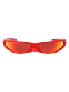 Balenciaga Blade Rectangular Sunglasses In Red-red-red