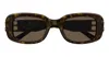 Balenciaga Cut-out Bb Acetate Rectangle Sunglasses In Tortoise