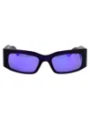 Balenciaga 'rectangle De Papier' Sunglasses In Violet-violet-violet