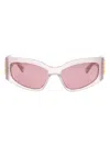 Balenciaga Bb0321s Sunglasses In White-white-pink