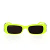 Balenciaga Logo-plaque Rectangle-frame Sunglasses In Yellow