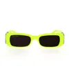 Balenciaga Logo-plaque Rectangle-frame Sunglasses In Yellow