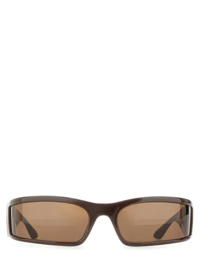 Balenciaga "sunset Rectangle" Sunglasses In Brown