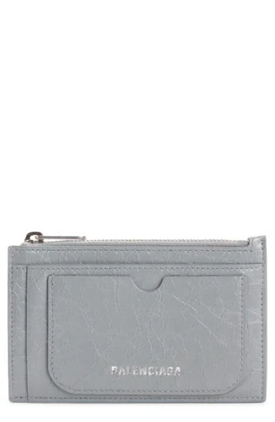 Balenciaga Superb Leather Card Case In Burgundy