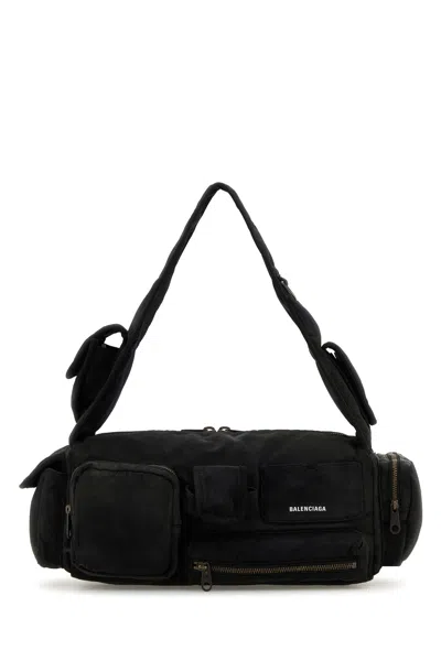 BALENCIAGA BALENCIAGA BLACK NYLON SUPERBUSY S SHOULDER BAG