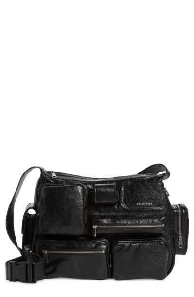 Balenciaga Superbusy Shoulder Bag In 1000 Black