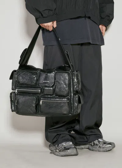 Balenciaga Superbusy Large Sling Shoulder Bag In Black