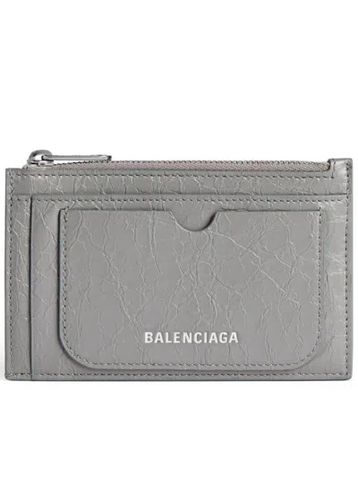 Balenciaga Superbusy Long Coin Card Holder In Gray