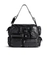 Balenciaga Superbusy Pierced Large Shoulder Bag In Black