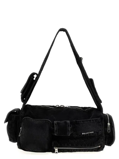 Balenciaga 'superbusy' Small Crossbody Bag In Black