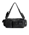 Balenciaga Demin Superbusy Sling Bag In Black