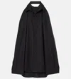 Balenciaga Suspended Cotton Mini Shirt Dress In Black