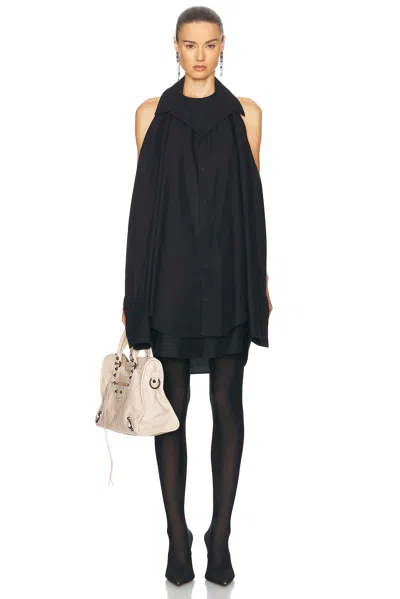 Balenciaga Black Suspended Shirt Effect Dress