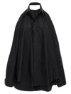 Balenciaga Suspended Cotton Poplin Dress In Black