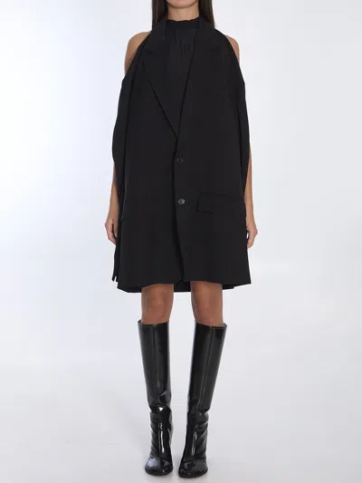 Balenciaga Black Suspended Shirt Effect Dress