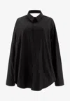 Balenciaga Suspended Shirt Dress In Black