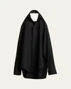 Balenciaga Black Cotton Suspended Shirt Dress