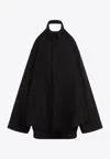 Balenciaga Suspended Cotton Poplin Dress In Black