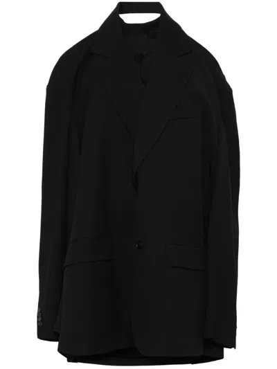 Balenciaga Suspended Tailored Dress In Black