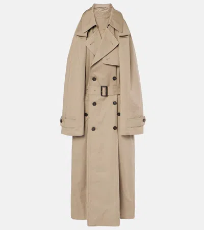 Balenciaga Cotton Twill Halter Trench Dress In 9772 Explorer Beige