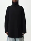 Balenciaga Black Wool Oversize Sweater In Black