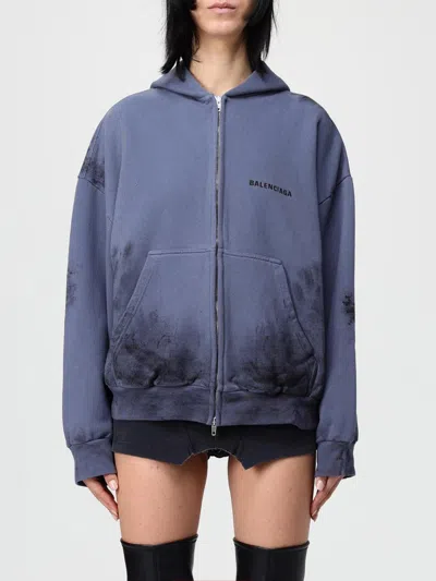 Balenciaga Sweater  Woman Color Blue In Animal Print