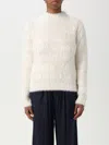 Balenciaga Fuzzy Logo Sweater In Yellow Cream
