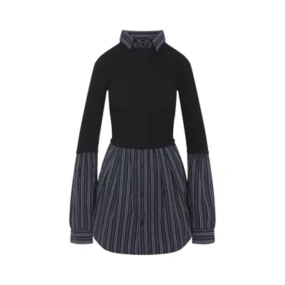 Balenciaga Layered Sweater Featuring Collared Neck In Black