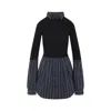 Balenciaga Layered Sweater Featuring Collared Neck In Multi