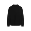 Balenciaga Oversize Double Face Wool Blend Crewneck Sweater In Black