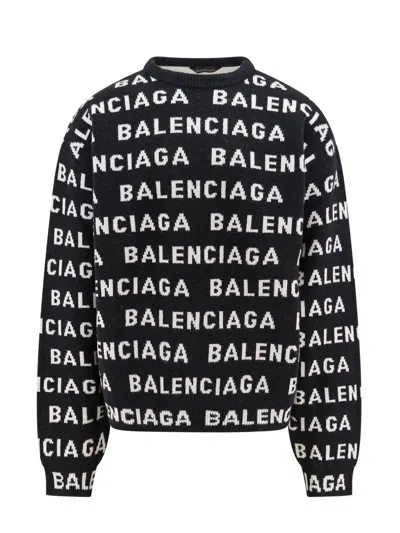 Balenciaga Jumper In Black/white