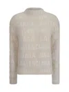 Balenciaga Off-white Allover Furry Fitted Sweater In Ivory