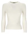 Balenciaga Bb-pattern Open-knit Jumper In White