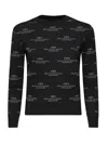 Balenciaga Furry All Over Mock-neck Logo Sweater In Black